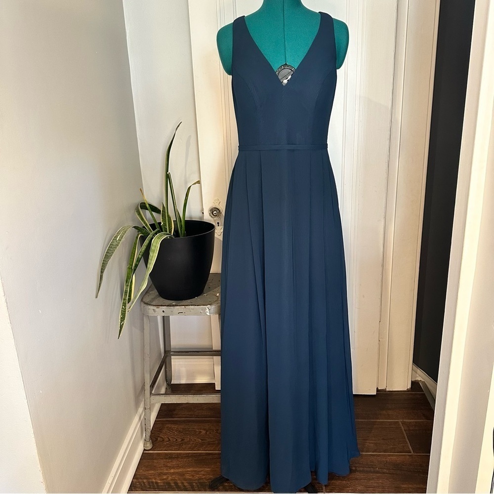 Azazie Deep Blue Maxi Dress